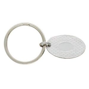 Silver Keyholder Struck Pattern Oval Tag